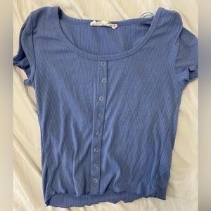 Hippie rose blue shirt. Soft and comfortable.